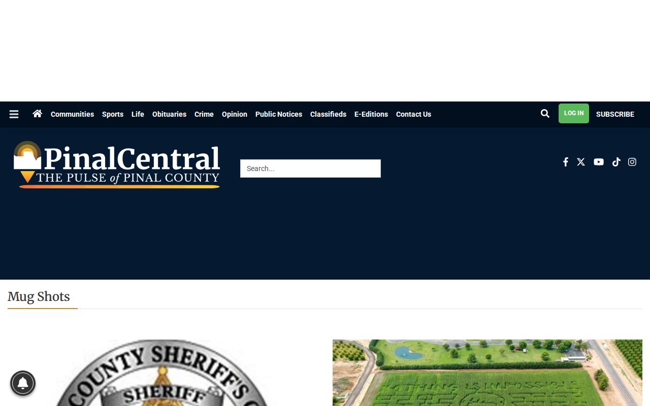 PinalCentral courts and police mug-shot archive page